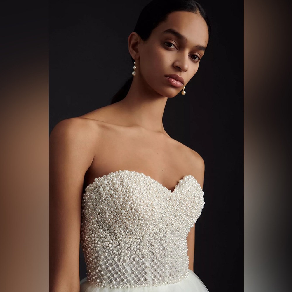 BHLDN Wtoo by Watters Maeve Strapless Embellished Corset Mini Dress - Picture 4 of 16